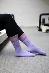 REFORMERMAT Pilates Reformer Grip Socks Organic Cotton - Violet Purple Dual Style