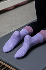 REFORMERMAT Pilates Reformer Grip Socks Organic Cotton - Violet Purple Dual Style