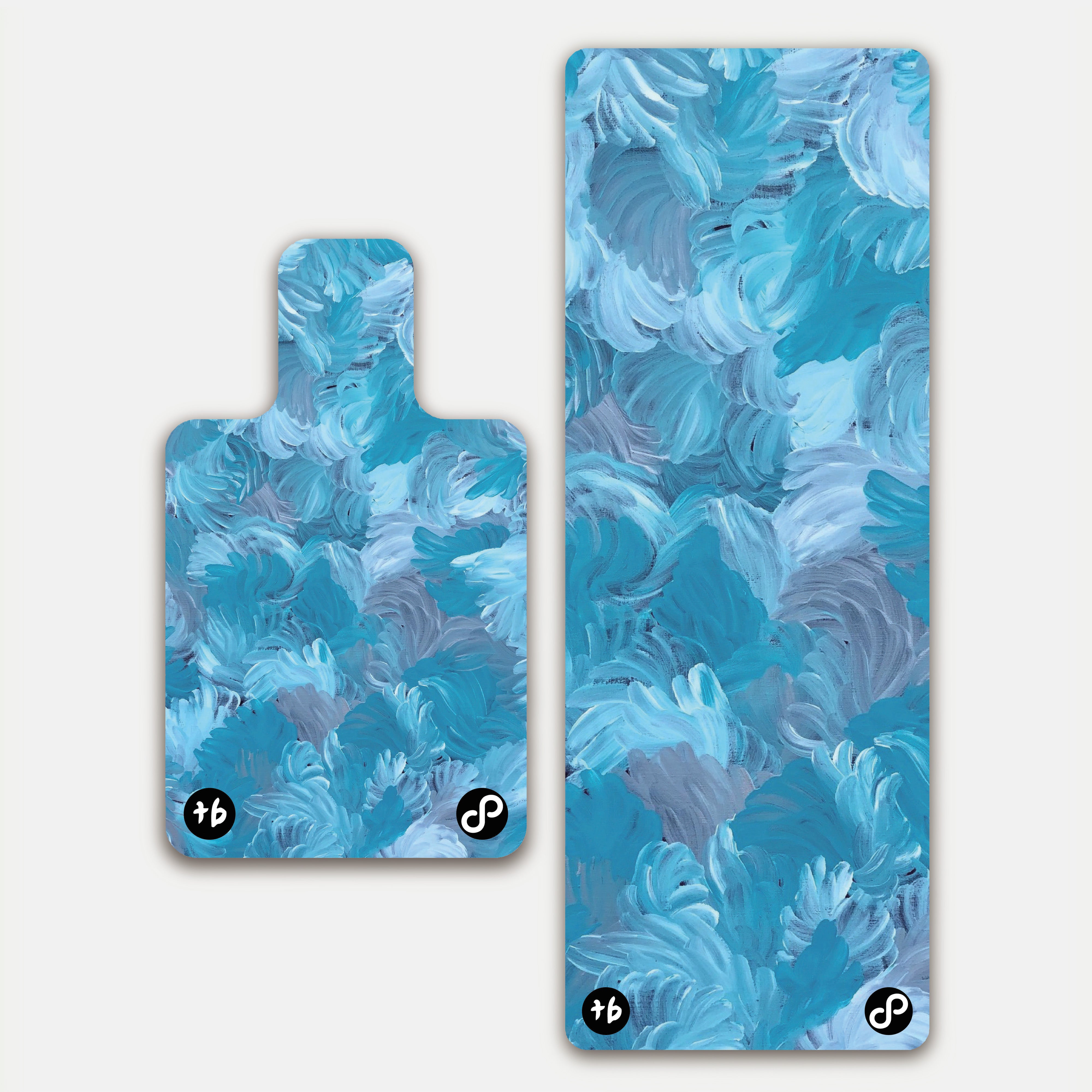 REFORMERMAT Micro-fibre Durable Reformer Pilates Yoga Mat - Blue Angel Feathers Design