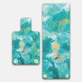 REFORMERMAT Micro-fibre Durable Reformer Pilates Yoga Mat - Aqua Angel Feathers Design