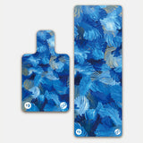 REFORMERMAT Pilates Reformer & Yoga Non-Slip Micro-Fibre Mat - Blue Feathers Design