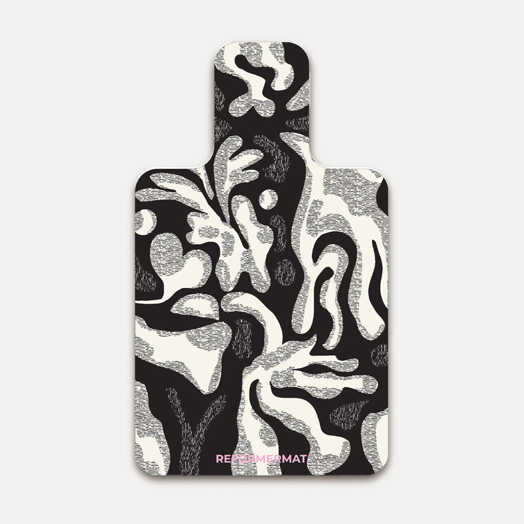 REFORMERMAT Micro-fibre Durable Reformer Pilates Mat - Symbiosis White Black Design