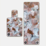 REFORMERMAT Micro-fibre Durable Reformer Pilates Yoga Mat - Secret Motion Brown Blue Feathers Angel Design