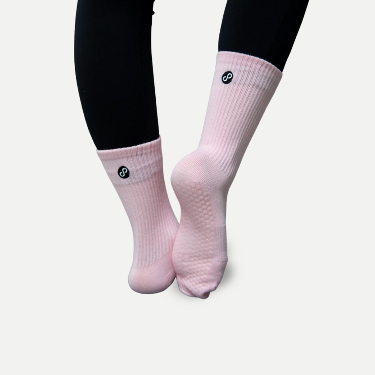 REFORMERMAT Pilates Grip Socks Organic Cotton -  Cherry Blossom Baby Pink