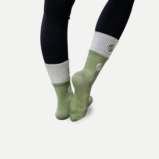 REFORMERMAT Pilates Grip Socks Organic Cotton - Sage Green Dual Style