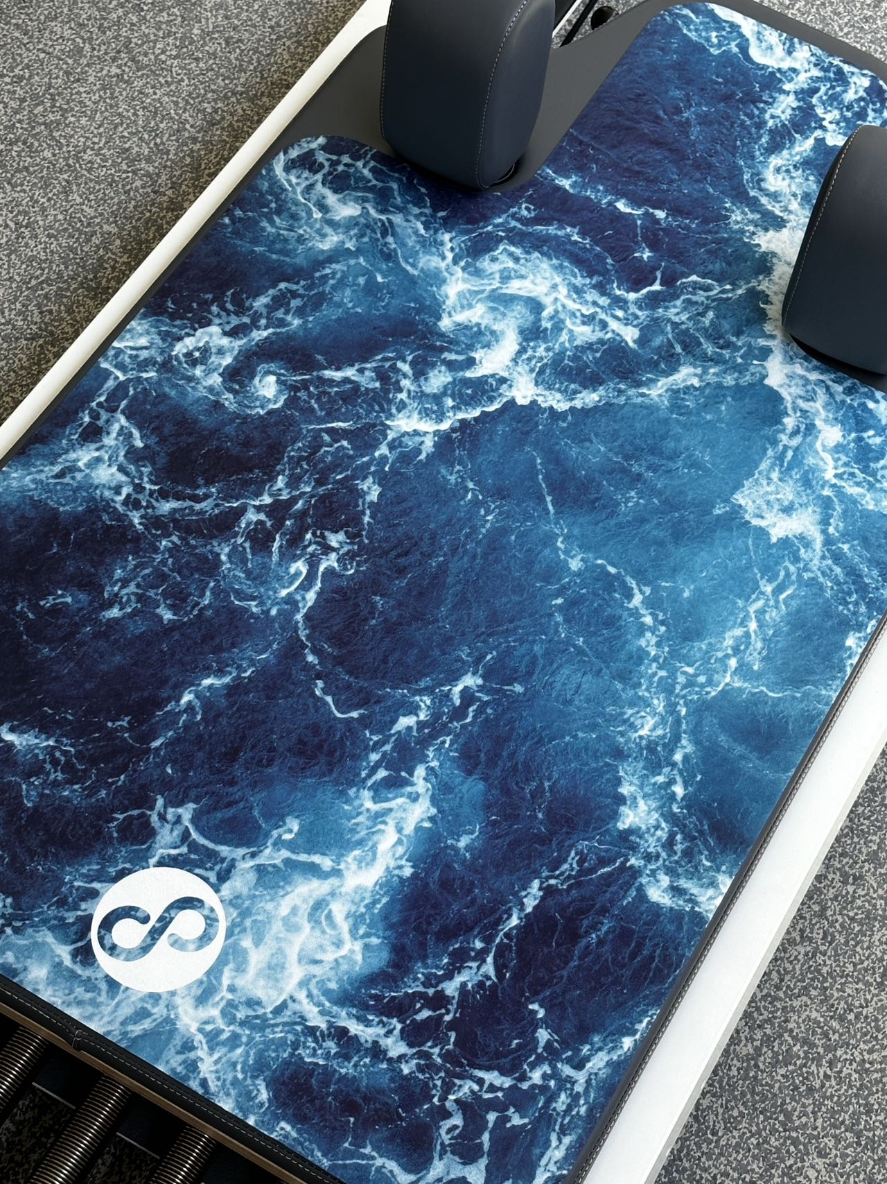 REFORMERMAT Pilates Reformer Machine Protector Durable Non-Slip Mat - Blue Ocean Waves Design
