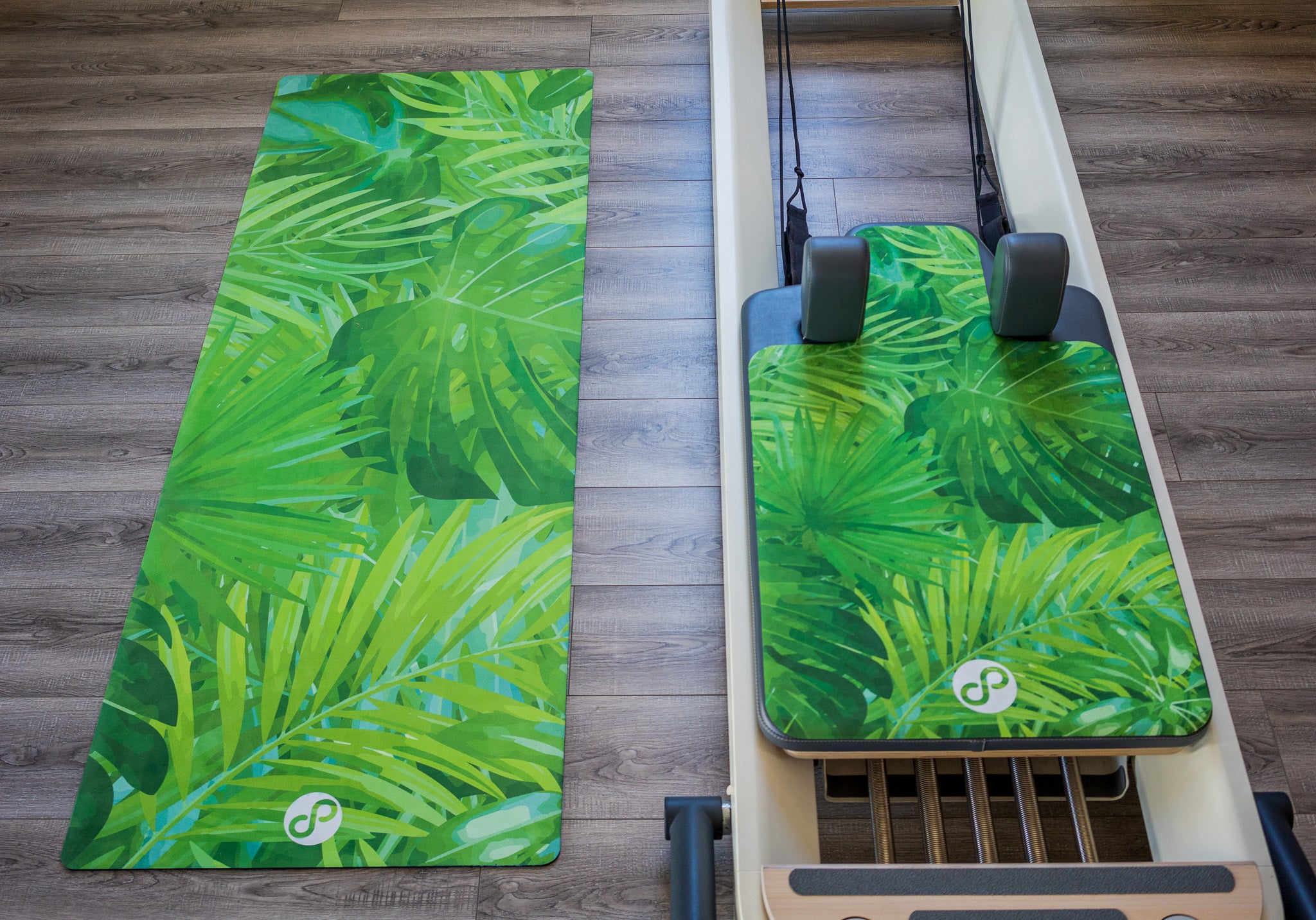 REFORMERMAT Micro-fibre Durable Reformer Pilates Yoga Mat - Green Forest Jungle Design