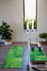 REFORMERMAT Micro-fibre Durable Reformer Pilates Yoga Mat - Green Forest Jungle Design
