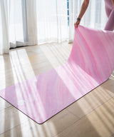 REFORMERMAT Micro-fibre Durable Reformer Pilates Yoga Mat - Pink Strawberry Milk Stripe Design