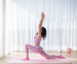 REFORMERMAT Female Practicing Micro-fibre Durable Reformer Pilates Yoga Mat - Pink Strawberry Milk Stripe Design
