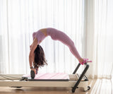 REFORMERMAT Female Practicing Micro-fibre Durable Reformer Pilates Mat - Pink Strawberry Milk Stripe Design