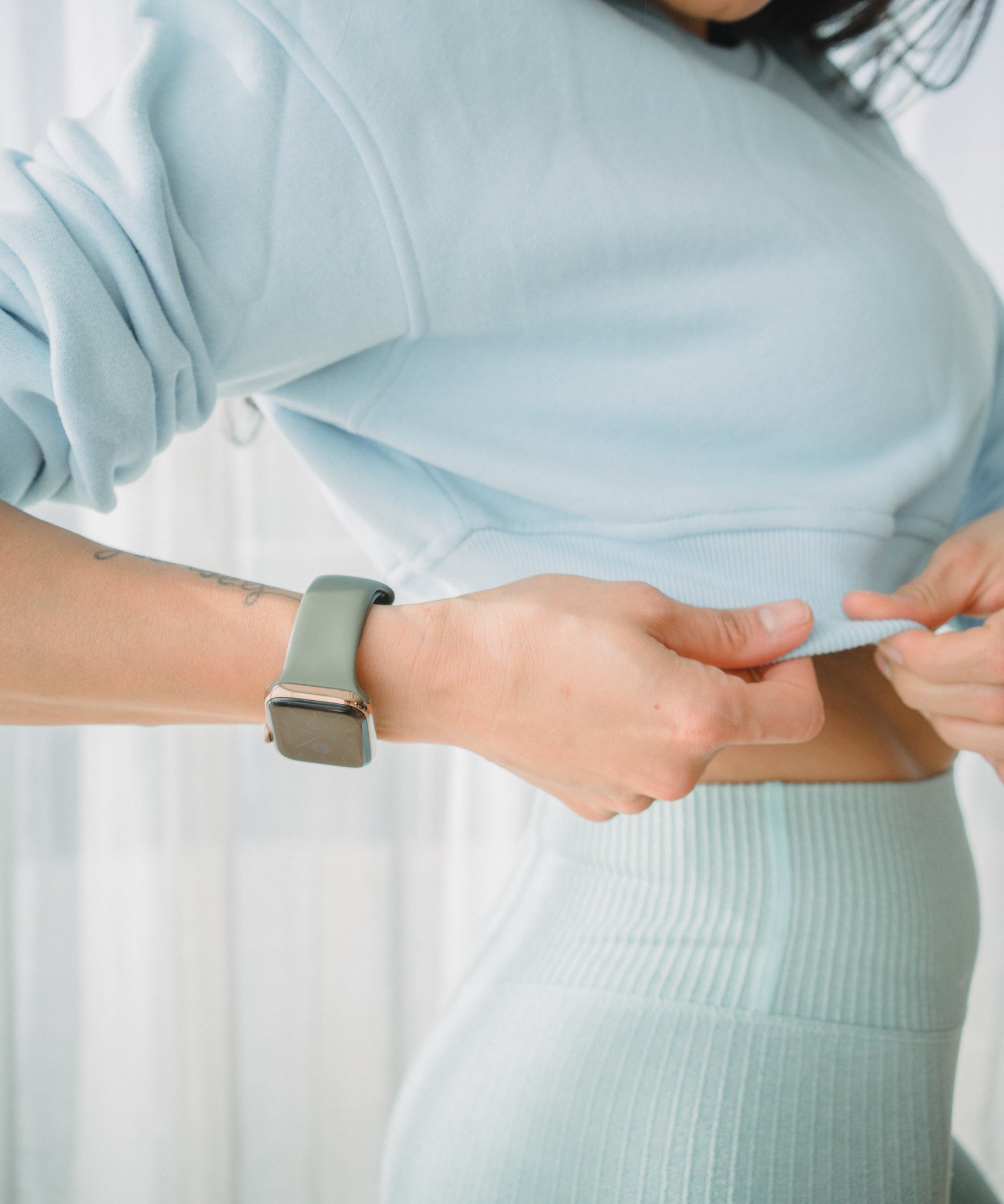 REFORMERMAT Essential Crop Jumper - Sky Blue