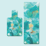 REFORMERMAT Micro-fibre Durable Reformer Pilates Yoga Mat - Aqua Angel Feathers Design