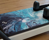 REFORMERMAT Pilates Grip Reformer Machine Protector - Ocean Blue Swirl Marbled Design