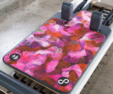 REFORMERMAT Pilates Reformer Durable Micro-fibre Gym Mat - Rose Pink Angel Feathers Design