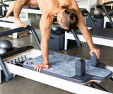 REFORMERMAT Male Practising With Pilates Reformer Durable Non-Slip Mat - Blue Angel Feathers Design