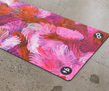 REFORMERMAT Pilates  Yoga Durable Micro-fibre Gym Mat - Rose Pink Angel Feathers Design