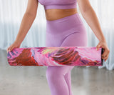 REFORMERMAT Pilates Reformer Durable Non-Slip Yoga Mat - Rose Pink Angel Feathers Design