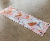 REFORMERMAT Micro-fibre Durable Reformer Pilates Yoga Mat - Secret Motion Blue Brown Feathers Design