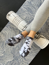 REFORMERMAT Pilates Reformer Mat & Grip Socks Organic Cotton - Tie-Dye Black Marble Low Cut Style