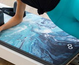 REFORMERMAT Pilates Reformer Micro-fibre Grip Mat - Ocean Blue Marbled Swirl