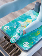 REFORMERMAT Micro-fibre Durable Reformer Pilates Mat - Aqua Angel Feathers Design