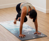 REFORMERMAT Female Practicing Micro-fibre Durable Reformer Pilates Yoga Mat - Fluid Blue Ocean Design