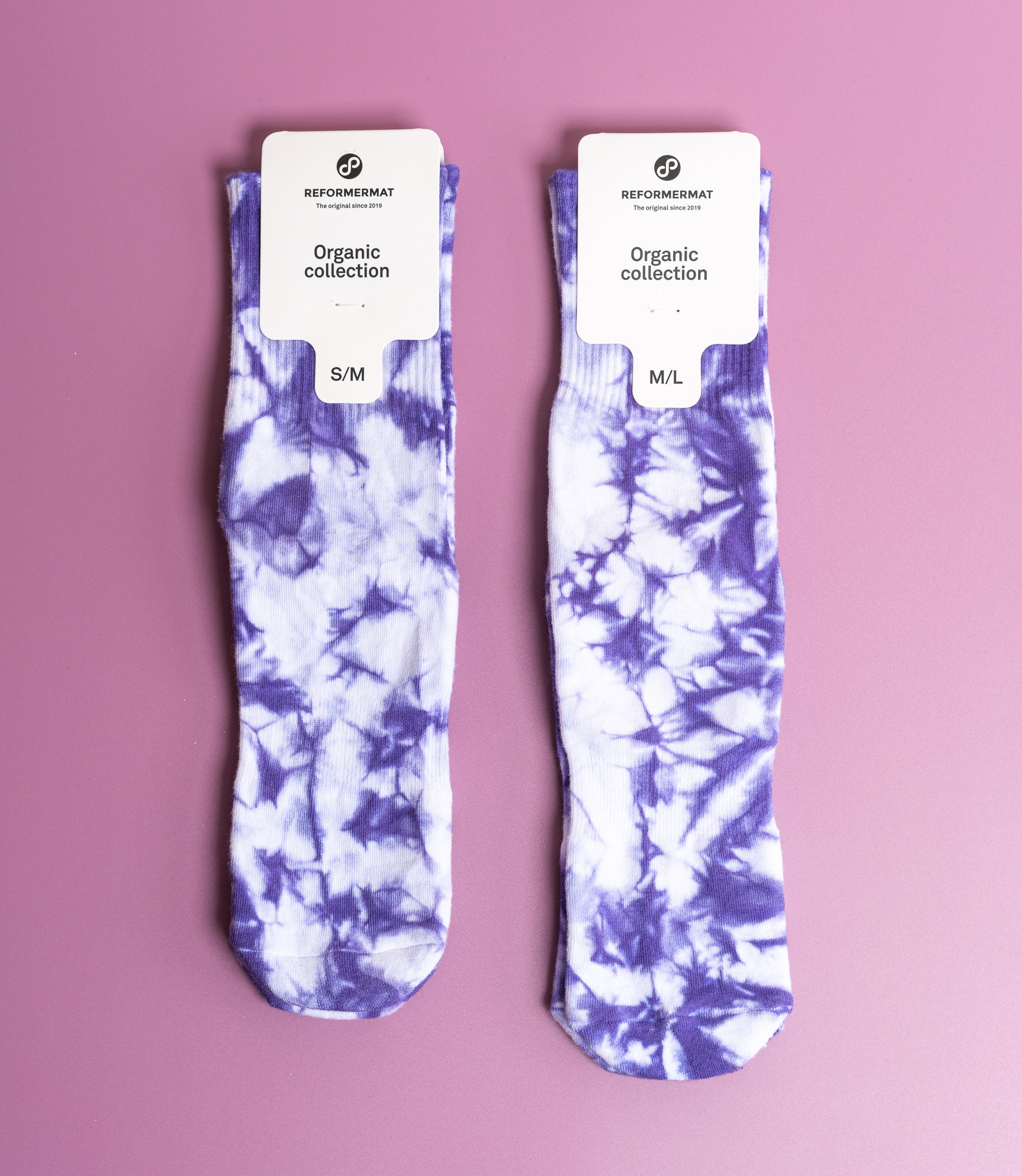 REFORMERMAT Basic Essentials Pilates On Mat Purple Tie-Dye Grip Socks