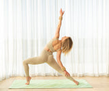 REFORMERMAT Female Using Micro-fibre Durable Reformer Yoga Mat - Lime Mint Green Crush Design