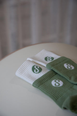 REFORMERMAT Pilates Grip Socks Organic Cotton - Sage Green Dual Style