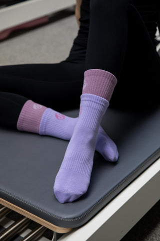REFORMERMAT Pilates Reformer Grip Socks Organic Cotton - Violet Purple Dual Style
