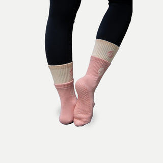 REFORMERMAT Pilates Grip Socks Organic Cotton - Strawberry Baby Pink Dual Style