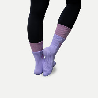 REFORMERMAT Pilates Reformer Grip Socks Organic Cotton - Violet Purple Dual Style