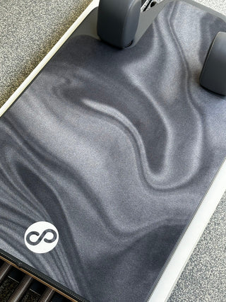 REFORMERMAT Pilates Reformer Machine Protector Durable Gym Mat - Charcoal Grey Ripple Swirl Design