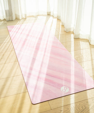 REFORMERMAT  Micro-fibre Durable Reformer Pilates Yoga Mat - Pink Strawberry Milk Stripe Design