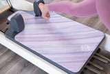REFORMERMAT Pilates Reformer Durable Non-Slip Mat - Lavender Purple Striped Design