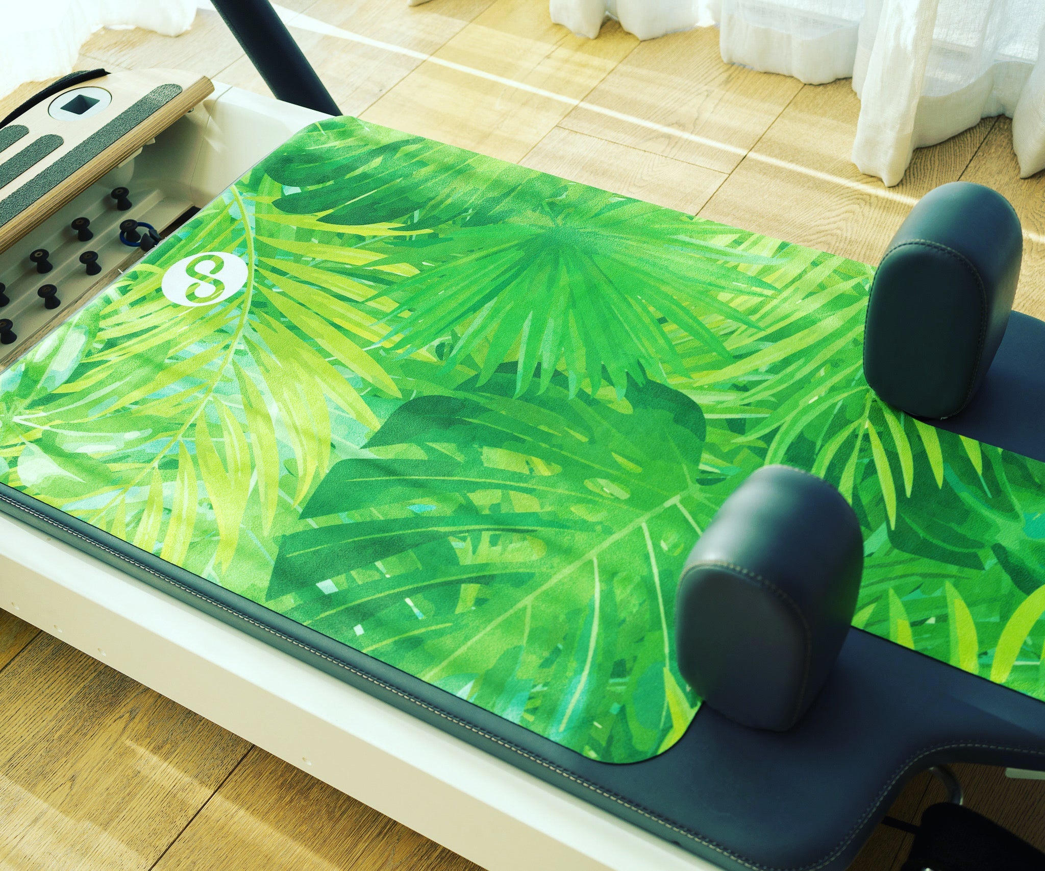 REFORMERMAT Micro-fibre Durable Reformer Pilates Mat - Forest Green Jungle Design 