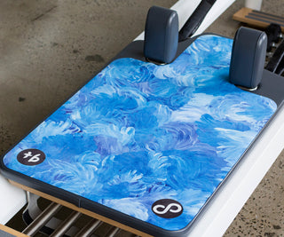 REFORMERMAT Micro-fibre Durable Reformer Pilates Yoga Mat - Blue Angel Feathers Design
