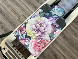 REFORMERMAT Pilates Reformer Grip Mat Protector - Purple Pink Flower Floral Design