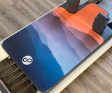 REFORMERMAT Micro-fibre Durable Reformer Pilates Mat - Orange Sunset Mountains Design