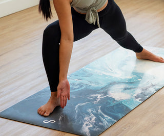 REFORMERMAT Female Practising on Yoga Non-Slip Micro-Fibre Mat