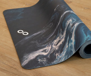 REFORMERMAT Yoga Non-Slip Micro-Fibre Mat - Ocean Blue Marbled Design